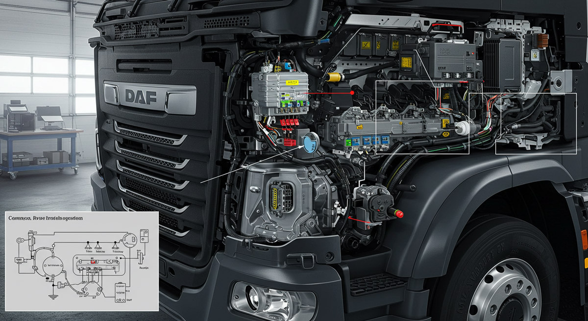 قطعات برق DAF: عیب یابی سیستم برقی کامیون DAF FX یورو 5 و یورو 6